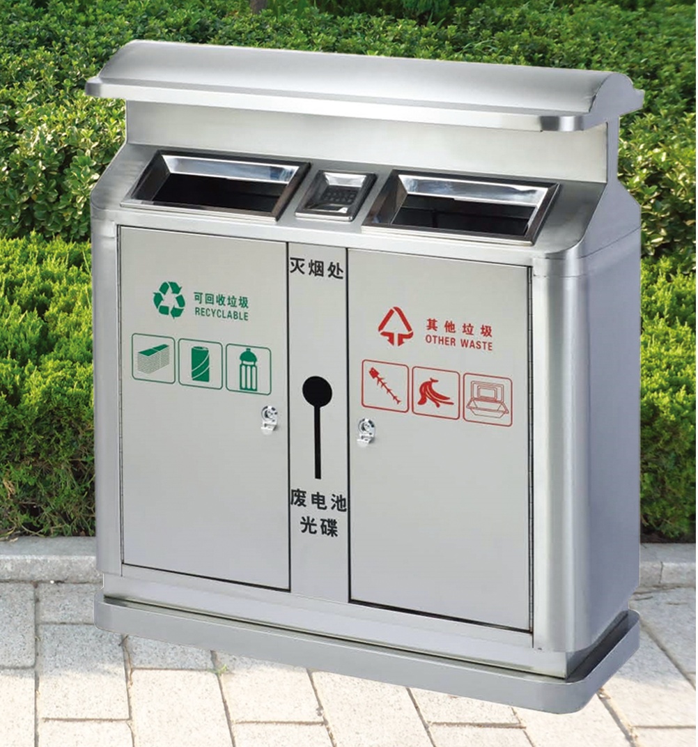 德州不銹鋼分類垃圾桶，菏澤不銹鋼分類果皮箱