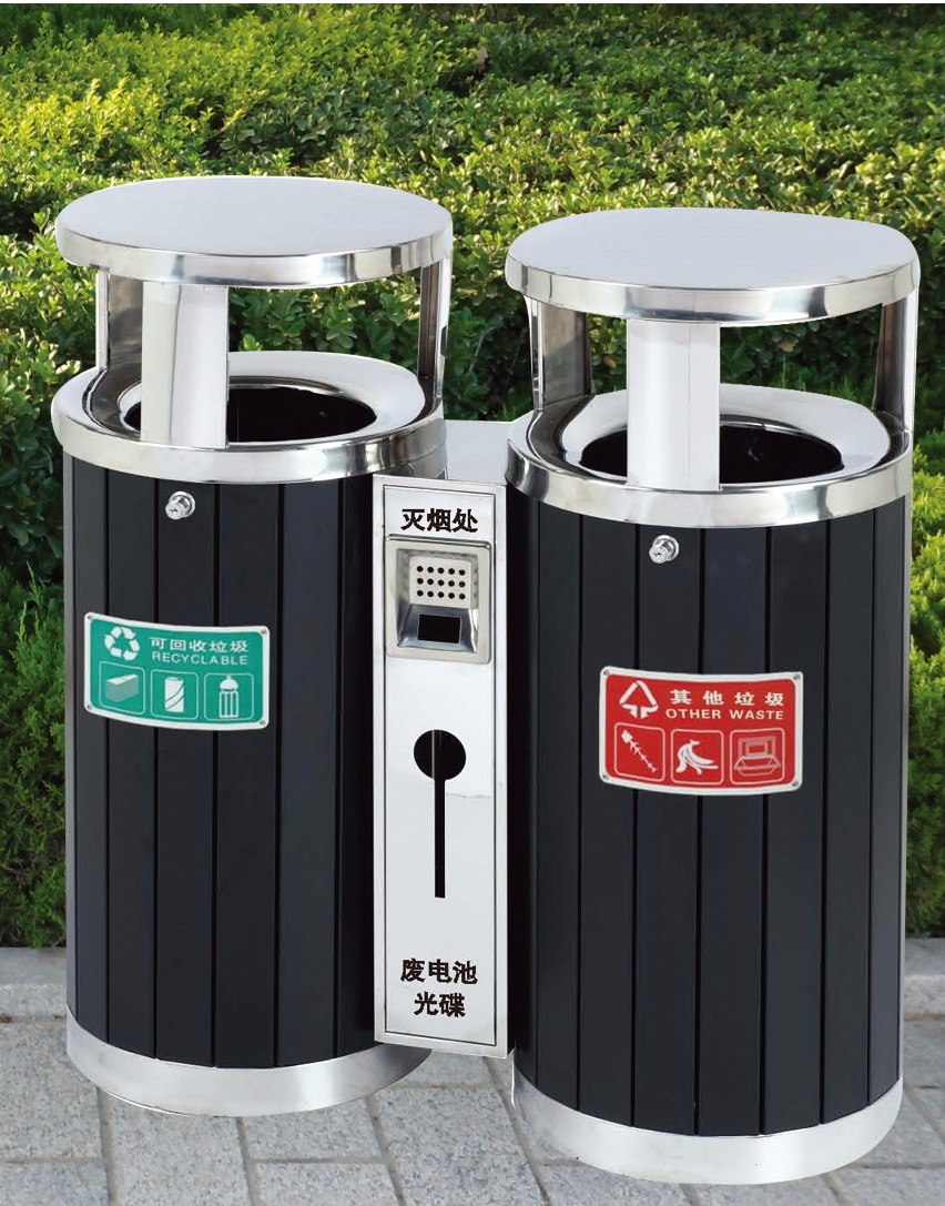 威海不銹鋼分類垃圾桶，萊蕪不銹鋼果皮箱